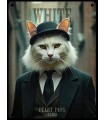 PLAQUE 20X30 CHAT BLANC C2