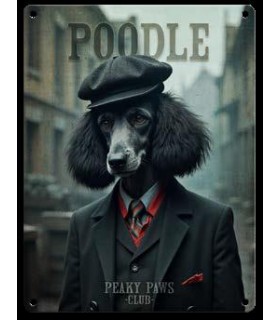 PLAQUE 20X30 CANICHE NOIR C2