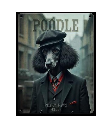 PLAQUE 20X30 CANICHE NOIR C2