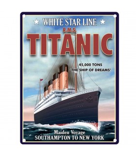 PLAQUE 30X40 TITANIC WHITE STAR C2