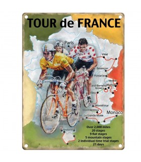 PLAQUE 30X40 TOUR DE FRANCE CARTE C2 PLAQUE 30X40 TOUR DE FRANCE CARTE C2