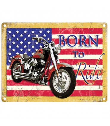 PLAQUE 30X40 BORN TO RIDE C2