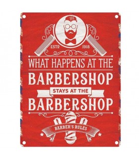 PLAQUE 30X40 BARBER SHOP RULES C2 PLAQUE 30X40 BARBER SHOP RULES C2