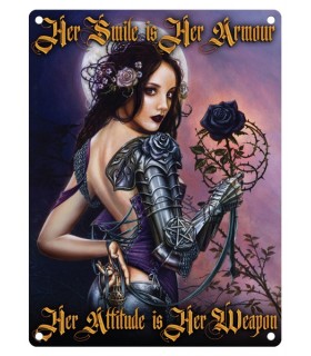 PLAQUE 30X40 SMILE IS HER ARMOUR C2