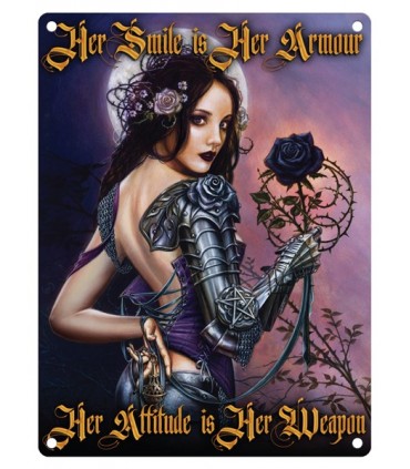 PLAQUE 30X40 SMILE IS HER ARMOUR C2