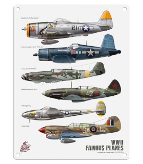 PLAQUE 30X40 PLANES WWII FIGHTERS 002