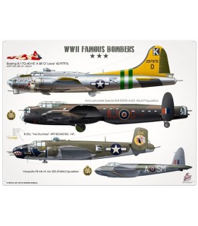 PLAQUE 30X40 PLANES WWII BOMBERS C2