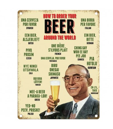 PLAQUE 30X40 BEER AROUND THE WORLD C2