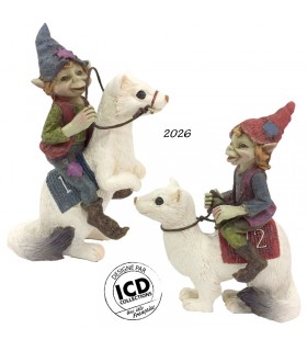 ELFE SUR HERMINE 8X4.5X12 SET DE 4 ASS