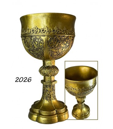 CALICE MEDIEVAL COULEUR BRONZE H.23 cm