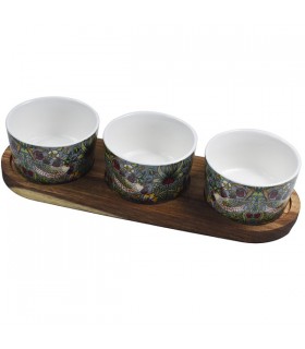 SET 3 COUPELLES APERITIF STRAWBERRY THIEF 32X11X6 C2