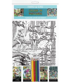 CARTE ELFE & FEE A COLORIER C4 ASS.