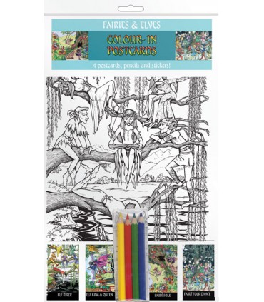 CARTE ELFE & FEE A COLORIER C4 ASS.