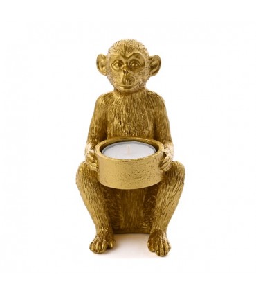 SINGE DORE PORTE BOUGIE 15X8CM C2