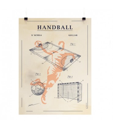 AFFICHE HANDBALL RETRO 30X40