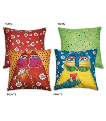 COUSSIN L BURCH BLEU/ORANGE 45X45 SET DE 2