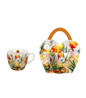 MUG 460ML TULIPES PANIER SET DE 4