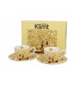 SET 2 TASSES EXPRESSO 100ML KLIMT TREE OF LIFE ECRU