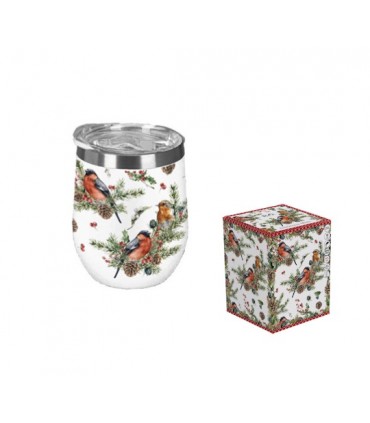 MUG THERMIQUE 320ML CHRISTMAS BIRDS C2