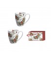 SET 2 MUGS 350ML CHRISTMAS BIRDS C2