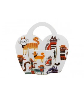 MUG 360ML CHATS STYLISES PANIER SET DE 4