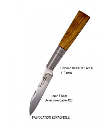 COUTEAU MANCHE OLIVIER LAME 8.3CM