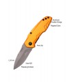 COUTEAU MANCHE ALU ORANGE ACIER 420 6.5CM