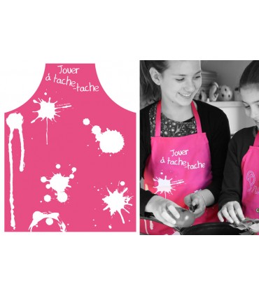TABLIER ENFANT TACHE TACHE ROSE C2*