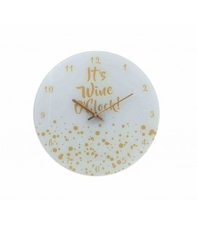 PENDULE VERRE WINE O'CLOCK 35CM*