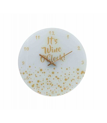 PENDULE VERRE WINE O'CLOCK 35CM*