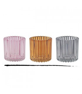 PHOTOPHORE VERRE 8X8X8 ASS SET DE 6