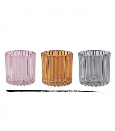 PHOTOPHORE VERRE 8X8X8 ASS SET DE 6