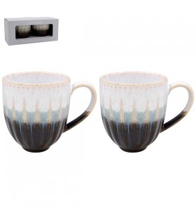 MUG REACTIVE GLAZE 400ML SET DE 2 ASS