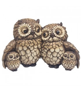 COUPLE CHOUETTES + PETITS 17X8X13 HOOTERS