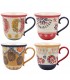 MUG FLEURS PEINT MAIN 300ML SET DE 4 ASS