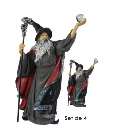 MERLIN + BOULE CAPE ROUGE SET DE 4  H.18CM