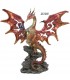 DRAGON ROUGE+BOULE VERRE H.20CM