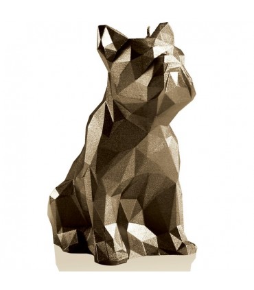 BOUGIE BULLDOG ORIGAMI BRASS 100H 25X12.5X22