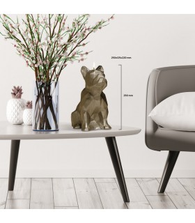 BOUGIE BULLDOG ORIGAMI BRASS 100H 25X12.5X22