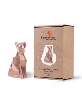 BOUGIE CHAT ORIGAMI ROSE GOLD 35H 18X10X7.6
