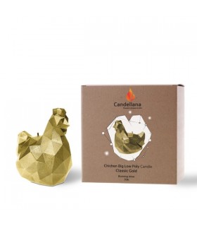 BOUGIE POULE ORIGAMI GOLD 70H 15X11.5X15.5