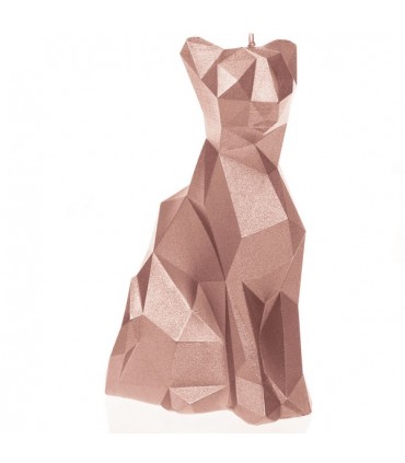 BOUGIE CHAT ORIGAMI ROSE GOLD 35H 18X10X7.6