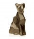 BOUGIE CHAT ORIGAMI BRASS 35H 18X10X7.6