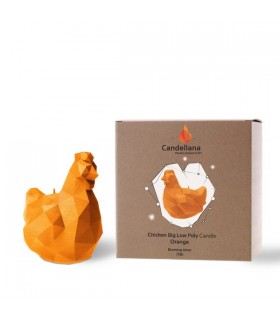 BOUGIE POULE ORIGAMI ORANGE 70H 15X11.5X15.5