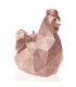 BOUGIE POULE ORIGAMI ROSE GOLD 70H 15X11.5X15.5