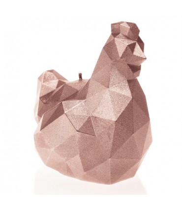 BOUGIE POULE ORIGAMI ROSE GOLD 70H 15X11.5X15.5