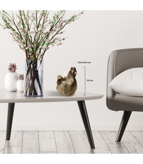 BOUGIE POULE ORIGAMI BRASS 70H 15X11.5X15.5