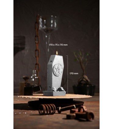 BOUGIE CERCUEIL SILVER 35H 17X7.5X7