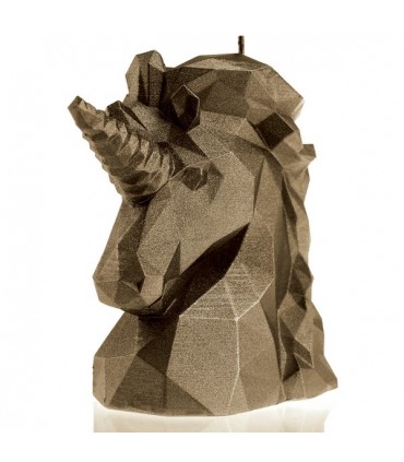 BOUGIE LICORNE ORIGAMI BRASS 74H 7X13.5X14