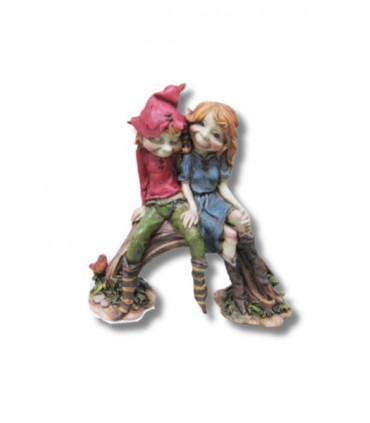 COUPLE D'ELFES AMOUR./PONT SET DE 2